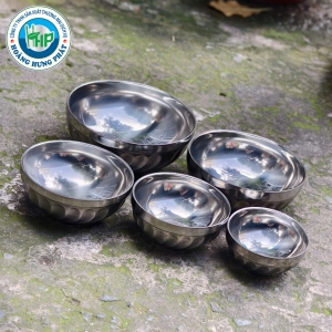 Tô, Chén Cơm Inox Vân Xoắn Cherry – Nhiều Kích Thước Chén Cơm, Tô 14/16/18/20, Dùng Gia Đình & Quán Ăn