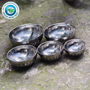Tô, Chén Cơm Inox Vân Xoắn Cherry – Nhiều Kích Thước Chén Cơm, Tô 14/16/18/20, Dùng Gia Đình & Quán Ăn