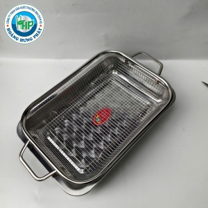 KHAY ĐA NĂNG TITHAFAC INOX 22X32CM – KHAY HỨNG KẾT HỢP RỔ LƯỚI, TIỆN DỤNG