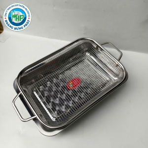 KHAY ĐA NĂNG TITHAFAC INOX 22X32CM – KHAY HỨNG KẾT HỢP RỔ LƯỚI, TIỆN DỤNG