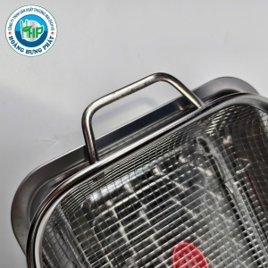 KHAY ĐA NĂNG TITHAFAC INOX 22X32CM – KHAY HỨNG KẾT HỢP RỔ LƯỚI, TIỆN DỤNG