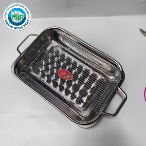 KHAY ĐA NĂNG TITHAFAC INOX 22X32CM – KHAY HỨNG KẾT HỢP RỔ LƯỚI, TIỆN DỤNG