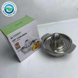 DỤNG CỤ VẮT CAM INOX CHERRY – VẮT CAM, CHANH, QUÝT THỦ CÔNG, CÓ KHAY LỌC VÀ CỐC HỨNG NƯỚC