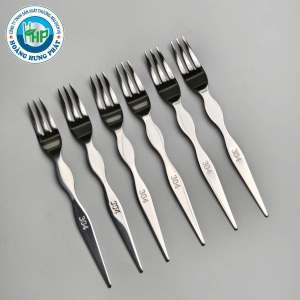 BỘ NĨA KÈM ĐẾ INOX CHERRY – 6 NĨA MINI INOX 304, NHỎ GỌN, SANG TRỌNG