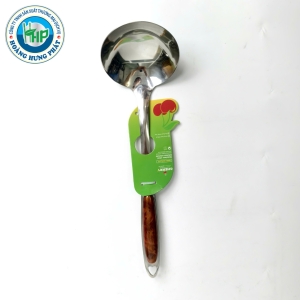 BỘ 4 DỤNG CỤ NHÀ BẾP CHERRY CÁN ỐP VÂN GỖ – VÁ CƠM, VÁ CANH, SẠN INOX