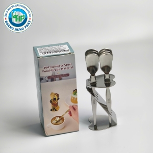 BỘ MUỖNG INOX CHERRY KÈM ĐẾ ĐỂ BÀN – BỘ 6 MUỖNG ĂN TRÁI CÂY, TRÁNG MIỆNG
