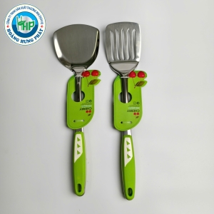 SẠN INOX CHERRY CÁN SỌC XANH TAM GIÁC – SẠN LIỀN, SẠN LỖ DÀI 36CM
