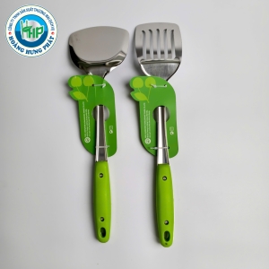 SẠN INOX CHERRY CÁN SỌC XANH TAM GIÁC – SẠN LIỀN, SẠN LỖ DÀI 36CM