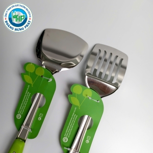 SẠN INOX CHERRY CÁN SỌC XANH TAM GIÁC – SẠN LIỀN, SẠN LỖ DÀI 36CM
