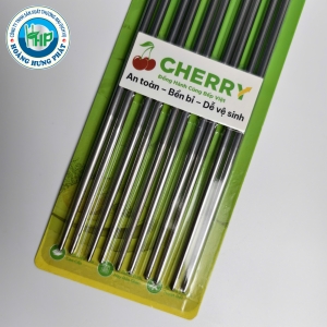 ĐŨA INOX XOẮN CHERRY 22.5CM – VỈ 5 ĐÔI, THIẾT KẾ ĐẸP, TIỆN DỤNG