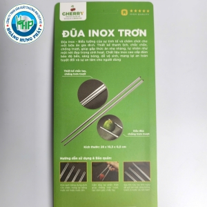 ĐŨA INOX XOẮN CHERRY 22.5CM – VỈ 5 ĐÔI, THIẾT KẾ ĐẸP, TIỆN DỤNG