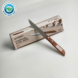 DAO GỌT INOX CÁN GỖ MŨI NHỌN CHERRY 501 – DÀI 23.5CM, NHỎ GỌN, TIỆN DỤNG