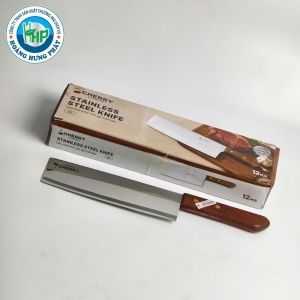 DAO THÁI INOX CÁN GỖ MŨI BẦU CHERRY 22 – LƯỠI BẢN RỘNG, DÀI 30.5CM