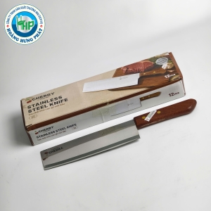 DAO THÁI INOX CÁN GỖ MŨI BẦU CHERRY 22 – LƯỠI BẢN RỘNG, DÀI 30.5CM