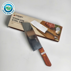 DAO THÁI INOX CÁN GỖ MŨI NHỌN CHERRY 21 – LƯỠI BẢN RỘNG, DÀI 30.5CM