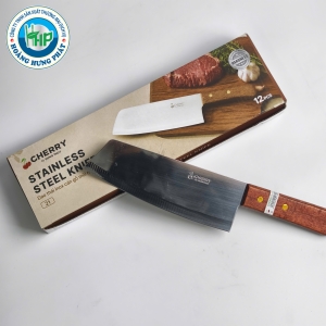 DAO THÁI INOX CÁN GỖ MŨI NHỌN CHERRY 21 – LƯỠI BẢN RỘNG, DÀI 30.5CM