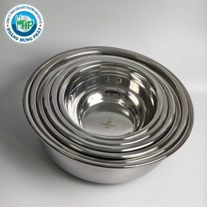 THAU INOX NGẤN CHERRY 14–26CM – THAU TRÒN SƠ CHẾ, TRỘN VÀ ĐỰNG THỰC PHẨM