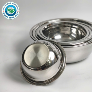 THAU INOX NGẤN CHERRY 14–26CM – THAU TRÒN SƠ CHẾ, TRỘN VÀ ĐỰNG THỰC PHẨM