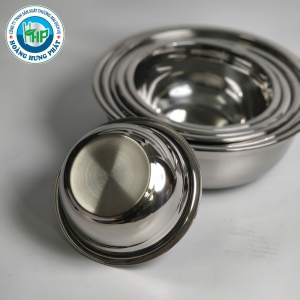 THAU INOX NGẤN CHERRY 14–26CM – THAU TRÒN SƠ CHẾ, TRỘN VÀ ĐỰNG THỰC PHẨM