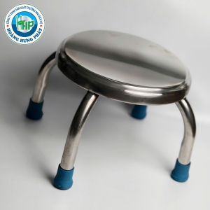GHẾ ĐÔN INOX THẤP KHÔNG KIỀNG – MẶT TRÒN 28CM, CAO 31.5CM, GỌN NHẸ, TIỆN DỤNG