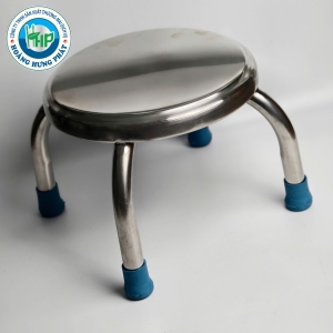 GHẾ ĐÔN INOX THẤP KHÔNG KIỀNG – MẶT TRÒN 28CM, CAO 31.5CM, GỌN NHẸ, TIỆN DỤNG