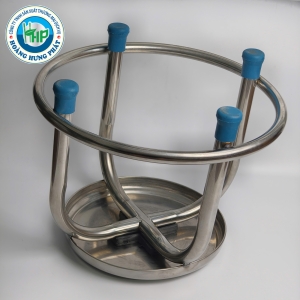 GHẾ ĐÔN INOX THẤP CÓ KIỀNG – MẶT TRÒN 28CM, CAO 31.5CM, CHẮC CHẮN, TIỆN DỤNG