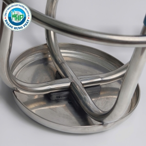 GHẾ ĐÔN INOX THẤP CÓ KIỀNG – MẶT TRÒN 28CM, CAO 31.5CM, CHẮC CHẮN, TIỆN DỤNG