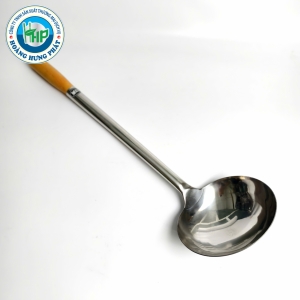 VÁ THỢ INOX CÁN GỖ CHERRY 12CM – CÁN DÀI 53CM, ĐẦU VÁ LỚN, TIỆN DỤNG