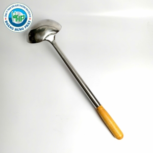 VÁ THỢ INOX CÁN GỖ CHERRY 12CM – CÁN DÀI 53CM, ĐẦU VÁ LỚN, TIỆN DỤNG