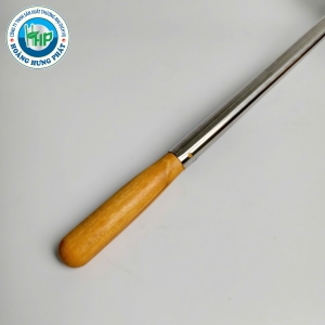 VÁ THỢ INOX CÁN GỖ CHERRY 12CM – CÁN DÀI 53CM, ĐẦU VÁ LỚN, TIỆN DỤNG