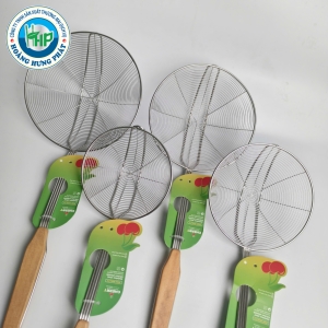VỢT VÒNG CÁN GỖ CHERRY – VỢT VỚT ĐỒ CHIÊN, MÌ, BÚN, 4 KÍCH THƯỚC