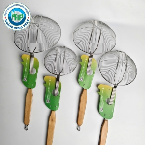 VỢT VÒNG CÁN GỖ CHERRY – VỢT VỚT ĐỒ CHIÊN, MÌ, BÚN, 4 KÍCH THƯỚC