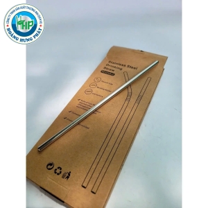BỘ ỐNG HÚT INOX 304 CAO CẤP – 4 ỐNG THẲNG CONG KÈM CỌ VỆ SINH