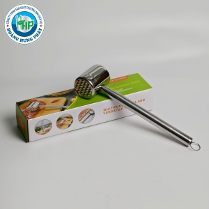 BÚA ĐẬP THỊT INOX 304 CHERRY CÁN TRÒN 25.8CM – DỤNG CỤ DẦN MỀM THỊT TIỆN LỢI