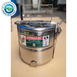 Cà mên đựng cơm Inox 430 hai ngăn với kiểu dáng nhỏ gọn, tiện dụng. Size 10cm
