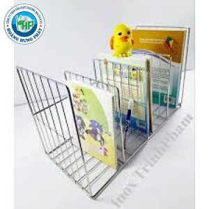 Kệ Đựng Hồ Sơ Văn Phòng Đa Năng Inox 304 Bền Đẹp Sang Trọng - Dài 33.5cm Rộng 22cm Cao 21.5cm