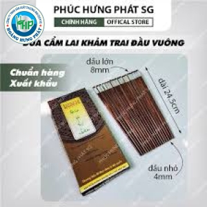 Đũa Cẩm Lai Đầu Vuông Khảm Trai Hàng Xuất Khẩu Cao Cấp - Gỗ Tự Nhiên Không Nhuộm Màu An Toàn