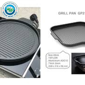 Vỉ nướng chống dính -Phúc Hưng Phát- có rãnh thoát dầu mỡ dành cho bếp ga, bếp cồn.