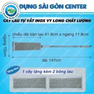 Chổi lau nhà tự vắt thông minh chất liệu inox cao cấp dạng dẹp kích thước bàn 38cm dài 1m3 - 1m5