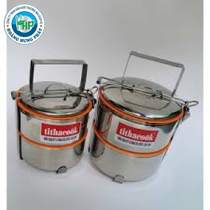 Cà Men, Hộp Đựng Cơm Inox 304 TITHACOOK Đường Kính 12cm 2 Ngăn, 3 Ngăn, 4 Ngăn