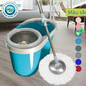 Bộ Lau Nhà Thông Minh 360 Độ - Bộ Cây Lau Nhà Mâm Mũ + Thùng Lau - Kèm 2 Bông Siêu Thấm