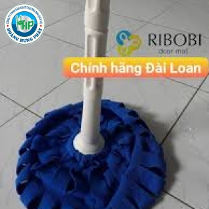 Cây lau nhà vắt tay RIBOBI dài 135cm, nùi lau cotton 100% thấm hút 45cm, nhập khẩu Đài Loan.