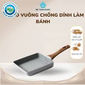 Chảo Chống Dính Vân Đá, Chảo Vuông Tithafac Dùng Được Mọi Loại Bếp Tiện Dụng - Kích Thước 14x16cm