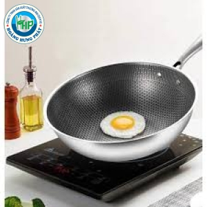 Chảo chống dính sâu lòng tổ ong bếp từ nox 304 Phúc Hưng Phát kích thước 32cm.
